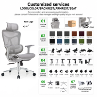Chaise de bureau ergonomique Aston en maille, dossier haut, appui-tête réglable, hauteur réglable et soutien lombaire pour environnement de bureau