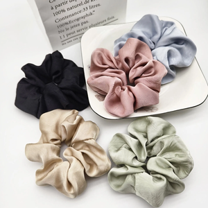 Customized Logo Luxury Satin Silk <strong>Scrunchie</strong> With OEKO-TEX Custom Gift Box Imitated Silk <strong>Scrunchie</strong> - Product Image 1