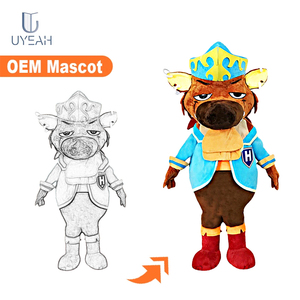 Uyeah Tùy Chỉnh Câu Lạc Bộ Thương Hiệu Logo Anh Hùng Mascote Personalizado Trang Phục Bò Đỏ Thể Thao Động Vật Linh Vật Dành Cho Người Lớn - Product Image 2