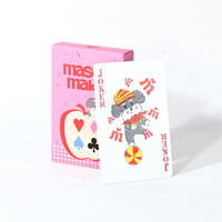 Cartes à jouer personnalisées standard 300 g/m², revêtement épais, thème dessin animé, jeu de poker avec boîte en papier pour divertissement familial