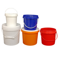 Vente en gros seau recyclable en plastique de qualité alimentaire 1L 2L 3L 5L avec couvercle pour aliments seau d'emballage rond personnalisé pour boissons avec poignée