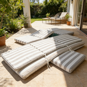 Coussins de chaise longue <span class=keywords><strong>d</strong></span>'extérieur imperméables en gros, revêtement PU, rayés, pour patio, plage, camping, voyage, toutes saisons - Product Image 2