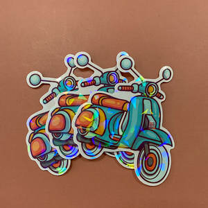 Etiqueta Adhesiva de Vinilo Impermeable con Logotipo Personalizado, Recorte de Contorno, Película Brillante de PVC - Product Image 1