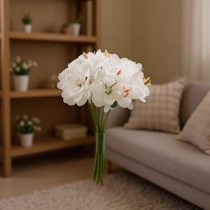 ILAN Flores Ramo de Flores Artificiales Blancas 6 Piezas Para Decoración - Product Image 3