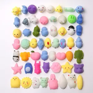 CXL TPR Random Kawaii Mini Mochi Animal Glitter Squishy Toys Kids Birthday Party Favors Squeeze Pack Stress Relief Toys