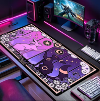 Tapis de souris Fantasy Dual-Cat Design, tapis de bureau dessin animé/anime. Fonctionnalités : texture lisse et délicate, couleurs vibrantes et durable.