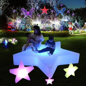 Motivo a Led decorativo paesaggio esterno luce Dia 128cm mezza <span class=keywords><strong>luna</strong></span> e stella illuminazione a mezzaluna RGB Led luce d'atmosfera - Product Image 3