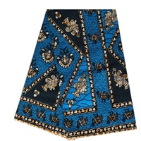 Tissu imprimé africain en cire Ankara 100% polyester, 6 yards par pièce, pour vêtements