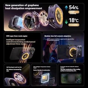 RedMagic Cooler 6 Pro Radiator Co-Branded Version Magnetic FunCooler 30W VC Liquid Cooling RGB LED AI Temperature <b>Control</b> Cooler - Product Image 4