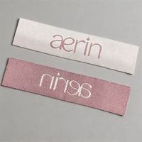 Étiquettes de vêtements personnalisées en plastique tissé écologique et durable, imprimées en sérigraphie, couleur personnalisée, coupe droite, à coudre sur les t-shirts pour enfants