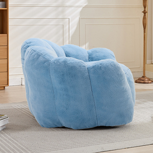 Modern Lotus <b>Compression</b> Sofa Bean <b>Bag</b> with Pull Ring Easy Move Soft Comfort Square Design Fabric for Living Room & Bedroom - Product Image 3