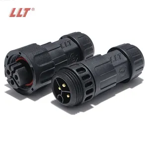 LLT 3 core M19 threaded waterproof joint 20A AC/DC power socket industrial connector waterproof