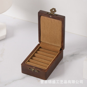 Wooden Jewelry <b>Box</b> <b>Ring</b> Necklace Storage Organizer Portable Engagement <b>Proposal</b> Diamond <b>Ring</b> Case Customizable Size Material - Product Image 5