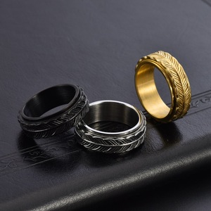 Stainless Steel fishtail Band <b>Ring</b> in Gold Silver Black Unisex Modern Style Daily Wear Fidget <b>spinner</b> <b>ring</b> - Product Image 1