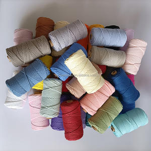 Cordon Macrame Hilo 3 plis 4mm en coton de haute qualité pour le tricotage de sacs - Product Image 3