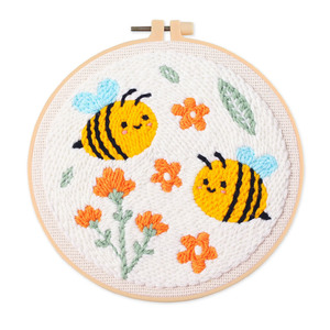 INTODIY Punching Needle Embroidery Kit de Nível Básico Com Borboleta Abelha Padrão De Planta Incluindo Fio Bordado Anel Ferramenta De Correspondência - Product Image 4