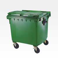 Poubelle 1100 Grand hôpital extérieur 4 roues Poubelles en plastique sur pied