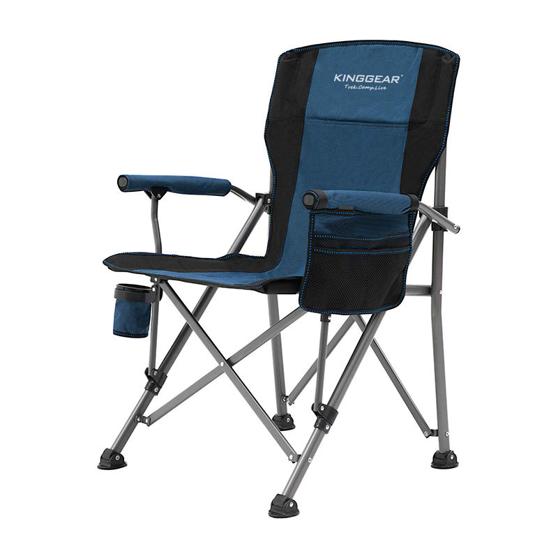 KingGear Piquenique Ao Ar Livre 350 LBS Capacidade Heavy Duty Camping Cadeira HighBack Acoplado Braço Cadeira Dobrável Cadeira de Acampamento com Copo Titular