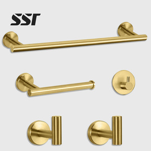 Modern Wall-Mounted <b>Bathroom</b> Hardware Set SUS 304 Thick Stainless Steel Towel Bar Set Includes 5.9 Inch Towel Bar Toilet Paper - Product Image 1