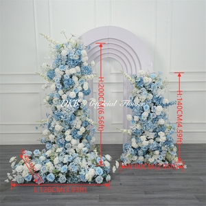 Customizable Wedding Party <b>artificial</b> Flower backdrop blue Silk Flower Arrangement Arch Flower Row Background - Product Image 2