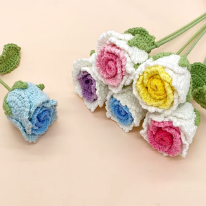 Bouquet di Rose Roselle Lavorato a Mano per Matrimoni e Regali - Fiori Artificiali Simil-Pelliccia per Vendita all'Ingrosso - Product Image 1