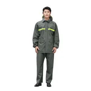Hot suit 100% waterproof raincoat high temperature hot pressing process green waterproof cheap raincoat
