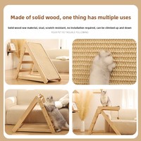 WINNERS-TQXM Arbre à chat en bois massif, griffoir et lit combinés, pliable triangulaire, durable, sans peluches, peu encombrant, style épuré