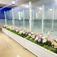 Balustrade en verre rétractable résistante aux intempéries et à l'eau avec jardinière, hauteur réglable, clôture en verre transparente à vue panoramique