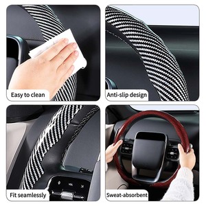 Housse de <span class=keywords><strong>volant</strong></span> de voiture de luxe à 4 branches en fibre de carbone pour VW Golf 7 Polo Jetta Passat pour Nissan <span class=keywords><strong>Qashqai</strong></span> J11 Protection automobile - Product Image 5