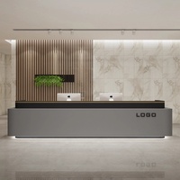 Comptoir de réception personnalisé en bois écologique et durable pour bureau, bar, salon de beauté, hall d'hôtel, caisse, bureaux d'information
