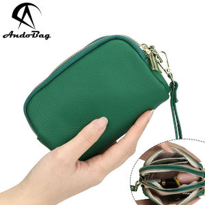 กระเป๋าใส่เหรียญหนังแท้ AndoBag, กระเป๋าใส่บัตรแบบพกพาหลายชั้นพร้อมซิปและสายคล้องข้อมือ, กระเป๋าคลัทช์ที่สมบูรณ์แบบสำหรับใช้ในชีวิตประจำวัน 1609 - Product Image 1