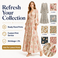 Robe longue décontractée florale style Cottagecore en viscose durable 140 GSM pour femme, imprimé personnalisé, taille naturelle, AQL 1.25 Tech Pack
