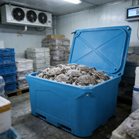 Bac à poisson rotomoulé robuste de 460L, 660L, 1000L en LLDPE à double paroi isolé pour le transport et le traitement du poisson