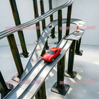 Piste de Voiture à Gravité avec Cadre Métallique Robuste |   Simulateur de course à boucle réglable avec banc et support pour usage commercial