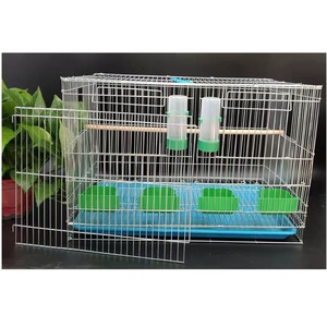 Cage à oiseaux rectangulaire en fer galvanisé épais avec bouton-pression pour perroquets, stéringues, chinchillas – Taille moyenne – Vente en gros - Product Image 4