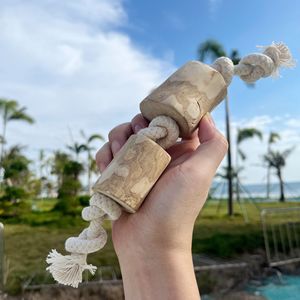 New Arrival Dog Teeth Grinding stick bite resistant Degradable Wood Hemp Cotton <b>Rope</b> Knot Dog Chew Toys - Product Image 2
