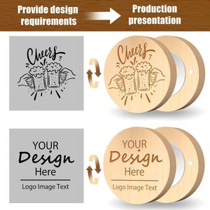 Custom Logo Round Bottle Openers Coaster Fridge Magnet Refrigerator Beer Bottle Opener for <b>Bar</b> Bridegroom Wedding Gift - Product Image 5