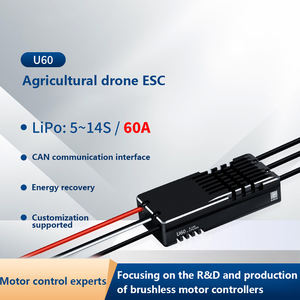 Contrôleur de vitesse électrique U60 5-14S 60A, moteur sans balais ESC de 42.5g avec protection contre les courts-circuits BEC IPX4 pour drone agricole - Product Image 2
