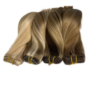 Hete Verkoop Volume Inslag Hair Extensions Menselijke Remy Maagdelijke Cuticula Haar Dubbel Getrokken Beste Dubbel Getrokken Machine Inslag