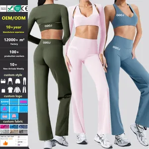 Vêtements de sport pour femmes en coton bio, respirants, à séchage rapide, ensemble leggings <span class=keywords><strong>et</strong></span> t-shirt slim fit pour la gym, le fitness <span class=keywords><strong>et</strong></span> le yoga - Product Image 1