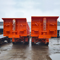 Remorque à benne basculante en acier en forme de U Chengda de 40 tonnes, remorque à benne basculante de 30 mètres cubes, remorque à benne arrière