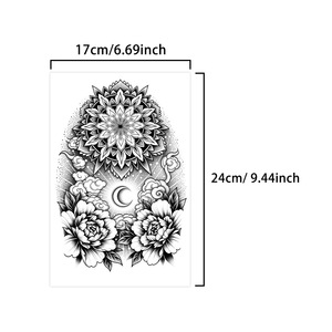 Autocollants de <span class=keywords><strong>tatouage</strong></span> en papier inspirés de jus de plantes, motifs Mandala, Pivoine, Lune Crescente, <span class=keywords><strong>Nuages</strong></span> Auspicieux, impression par transfert à l'eau, luxe - Product Image 3