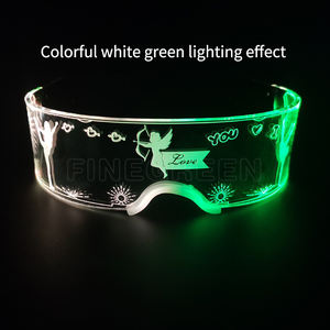 Cyberpunk parlayan aydınlık LED değişen renkler işık göz gözlük noel cadılar bayramı Diwali sevgililer günü paskalya partileri için - Product Image 3