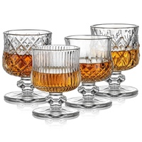 Verres à shot gaufrés de 1,5 oz avec pied, mini-gobelets de dégustation de whisky
