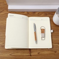 Carnet Minimaliste Blanc avec Base en Bois Style Chinois – Logos Personnalisables ; Coffret Cadeau d'Affaires, Article Commémoratif