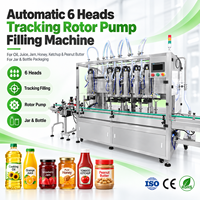 Machine de remplissage automatique ZXSMART à 6 têtes avec pompe rotative pour huile, jus, confiture, miel, ketchup, beurre de cacahuète en pot et en bouteille