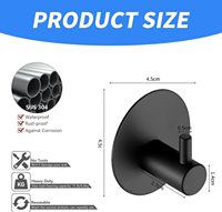 Ganchos de Pared Negros para Ropa, Acero Inoxidable, para Toallas y Llaves, Montaje en Pared con Adhesivo 3M, Ganchos de Almacenamiento, Organización de Pared