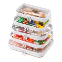 Étui rigide transparent avec fermeture éclair, pochette de rangement réutilisable, écologique, grande capacité, sac de voyage pour cosmétiques, maquillage, papeterie
