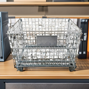 Stackable Và Có Thể Khóa Thép Không Gỉ Lưu Trữ Số Lượng Lớn Lồng Và Container Vòng Dây Đồng Lưới Hộp Cho Túi Lưu Trữ - Product Image 2