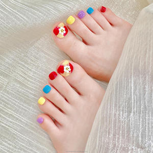 <span class=keywords><strong>Uñas</strong></span> Postizas <span class=keywords><strong>de</strong></span> Gel Suave para los Pies, Diseño Hermoso, Reutilizables, Coloridas, con Flores, para el Verano, Venta al Por Mayor - Product Image 2